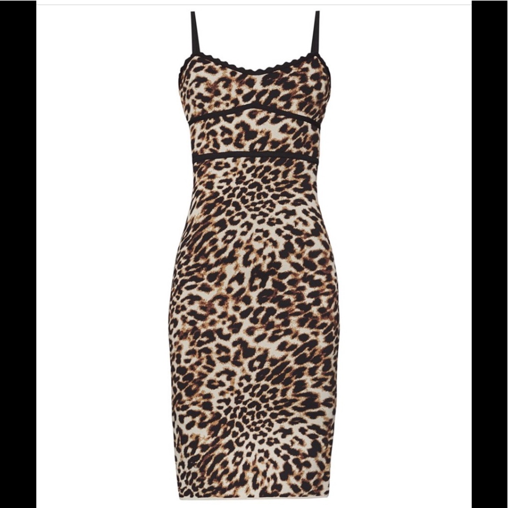 BCBGMAXAZRIA Leopard Midi Dress | Sexy Bodycon Party